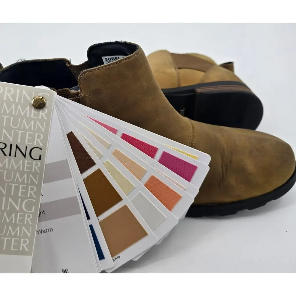 Sorel‎ Emelie Chelsea Waterproof Leather Boots - Tan - 11